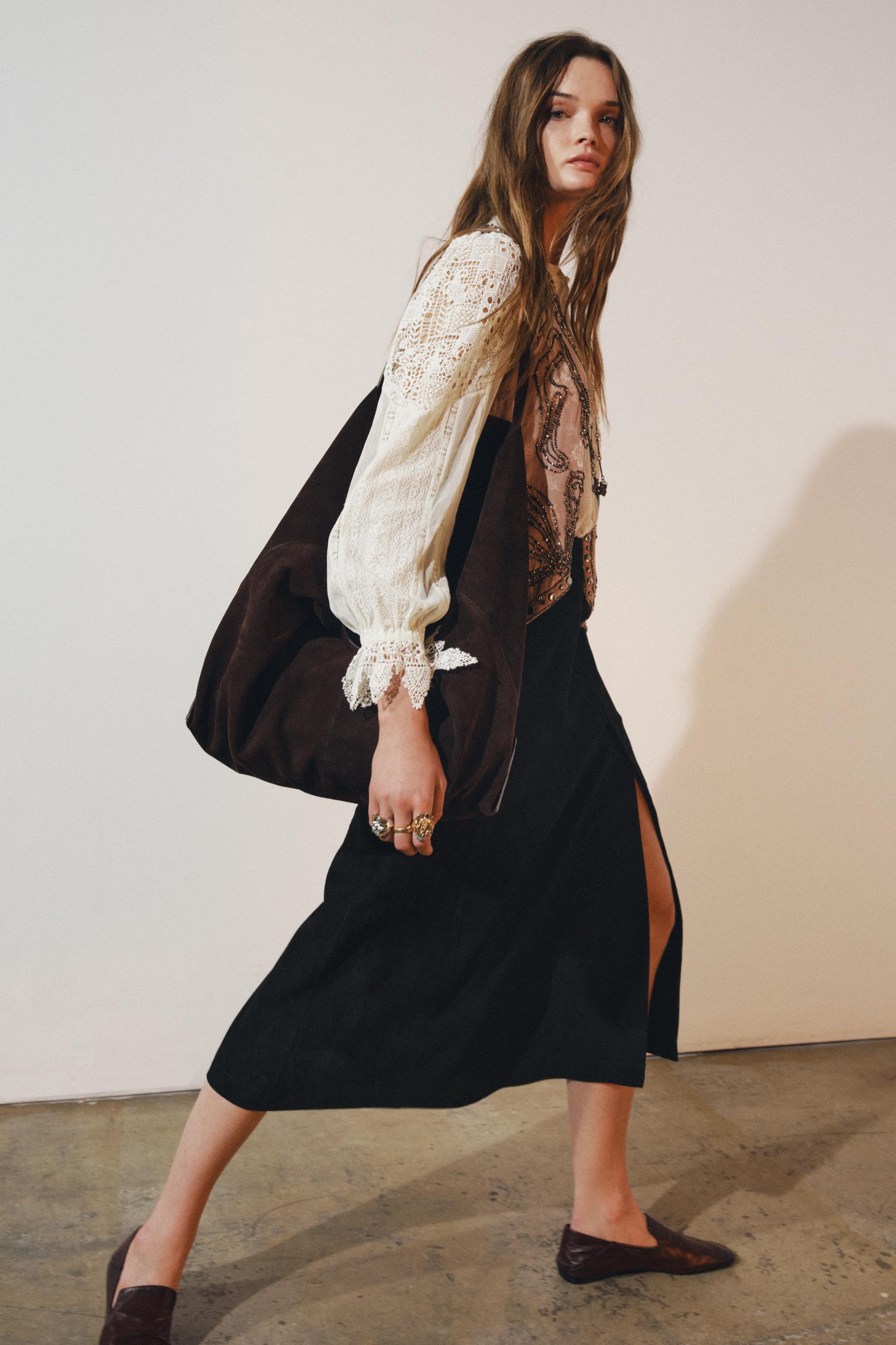 ZW COLLECTION LIMITED EDITION SUEDE LAYERED SKIRT